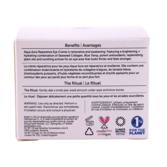 Earth Harbor Aqua Aura Reparative Eye Cream - .5 oz / 15 ml - NIB - Picture 7 of 7